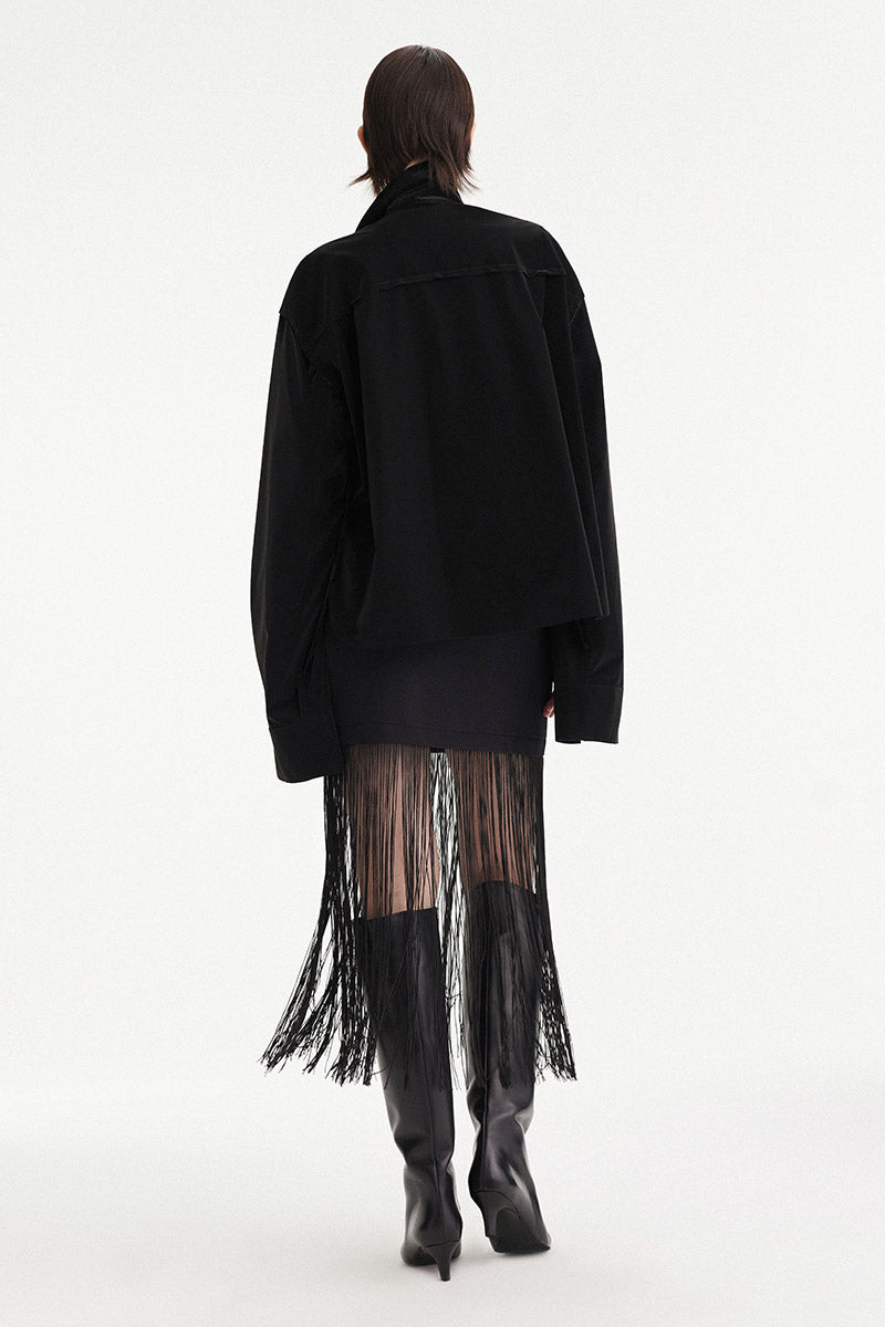 FRINGE LAYERED MINI SKIRT