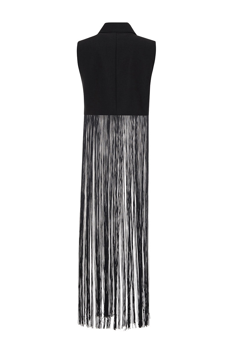 ATLAS FRINGED SLEEVELESS BLAZER