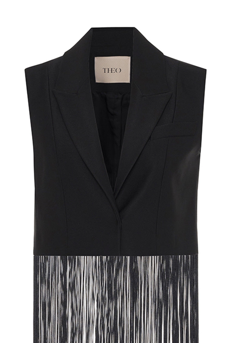 ATLAS FRINGED SLEEVELESS BLAZER