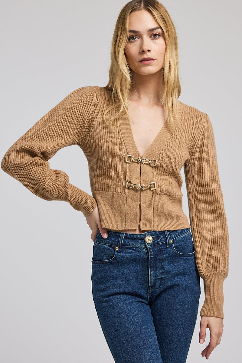 MONSE SADDLE BUCKLE CARDIGAN