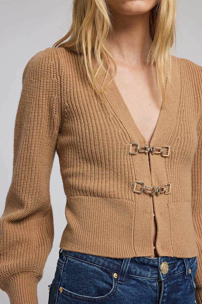 MONSE SADDLE BUCKLE CARDIGAN