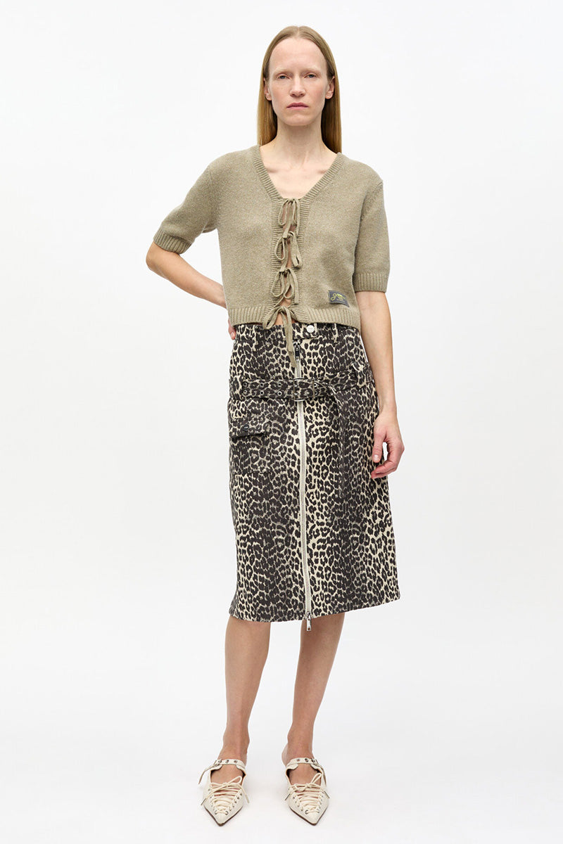 COTTON TWEED MIDI SKIRT