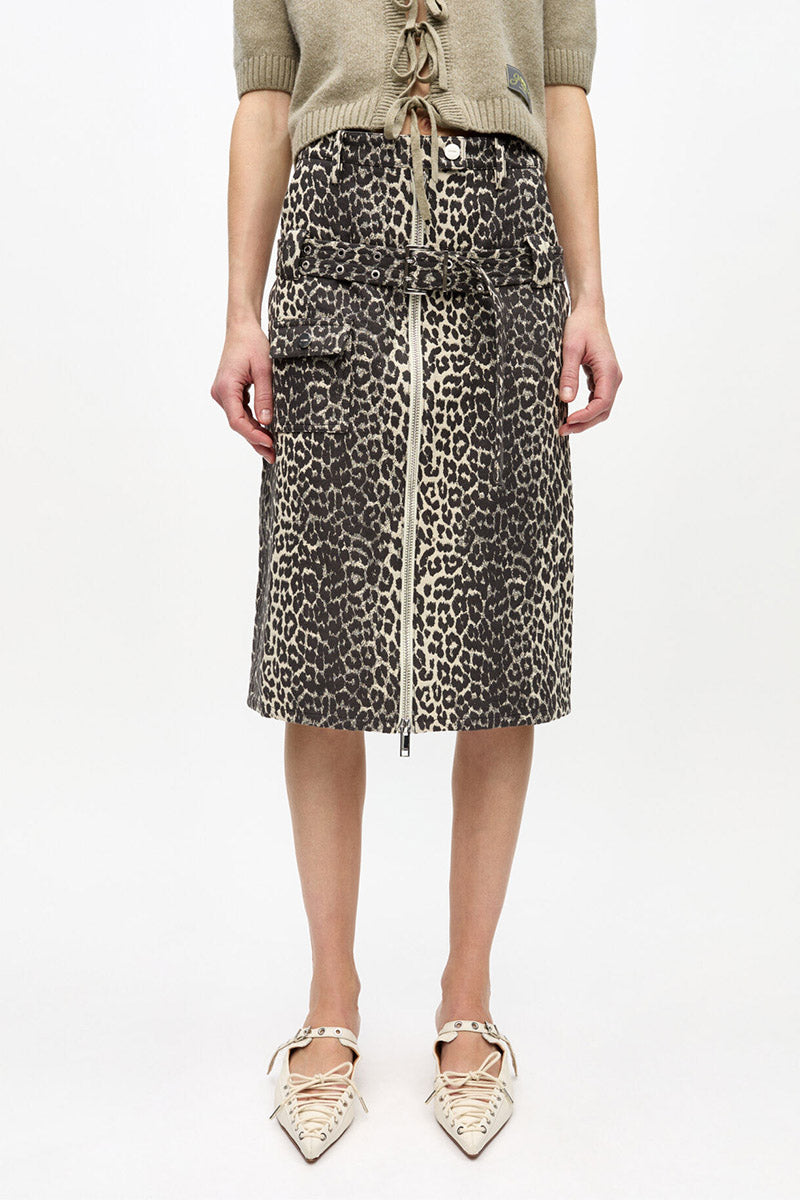 COTTON TWEED MIDI SKIRT