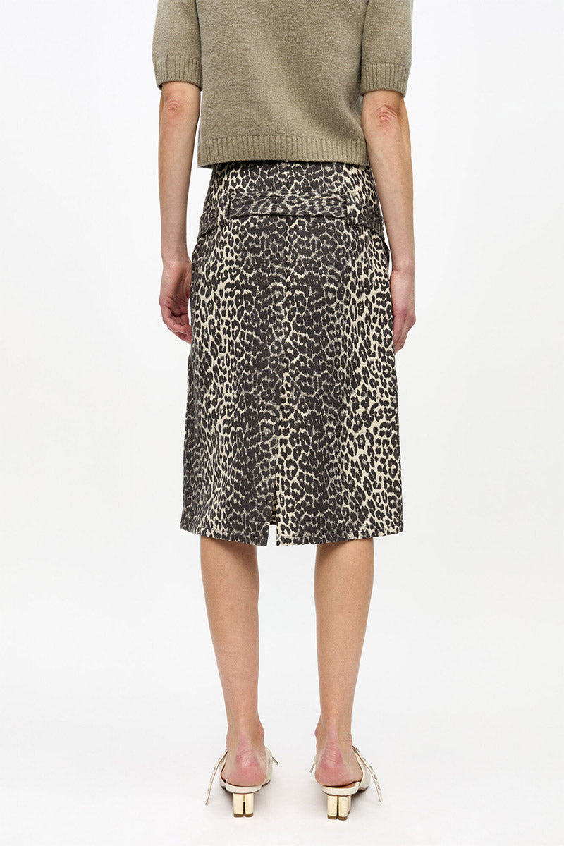 COTTON TWEED MIDI SKIRT