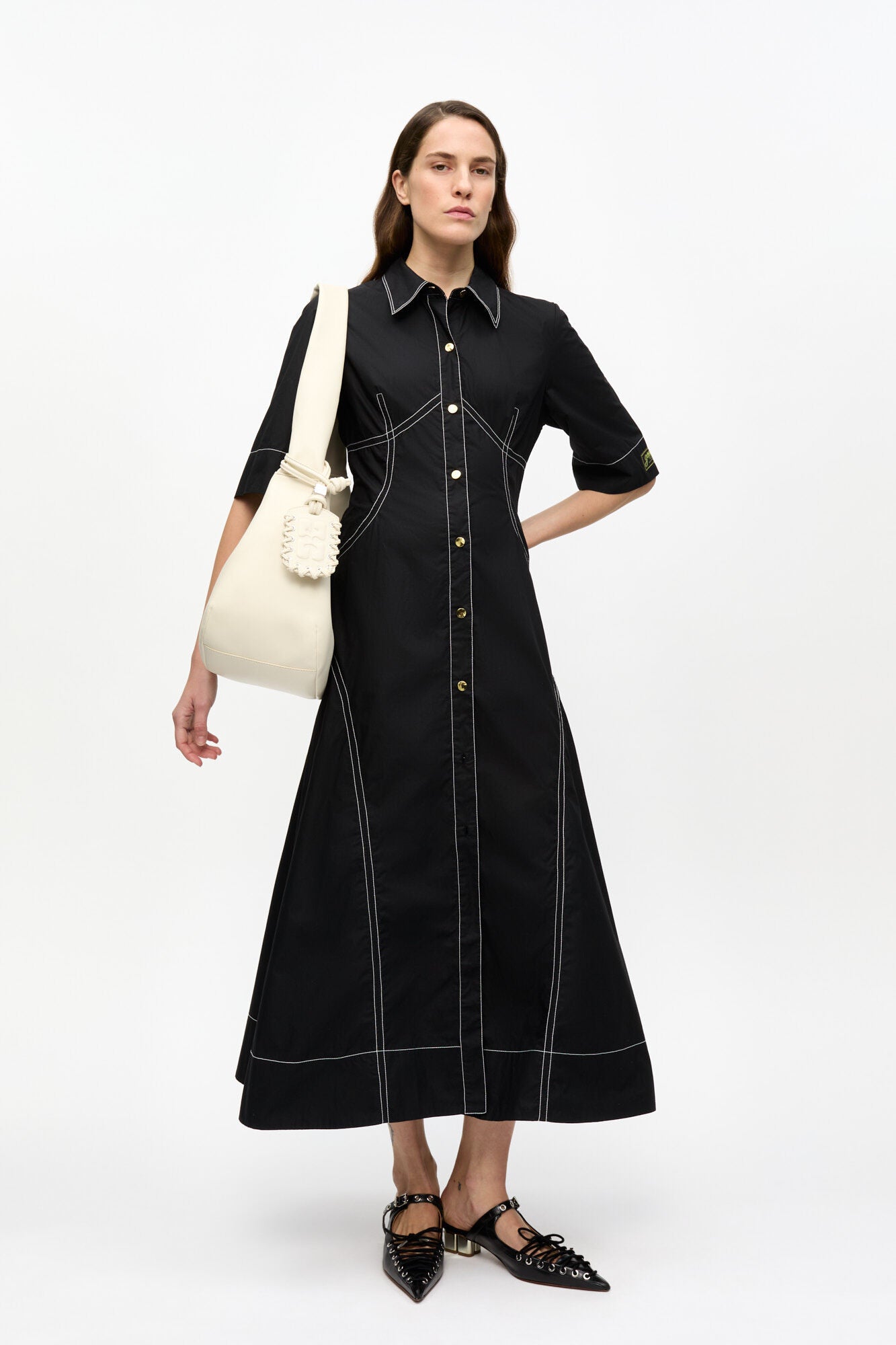 POPLIN LONG SHIRT DRESS