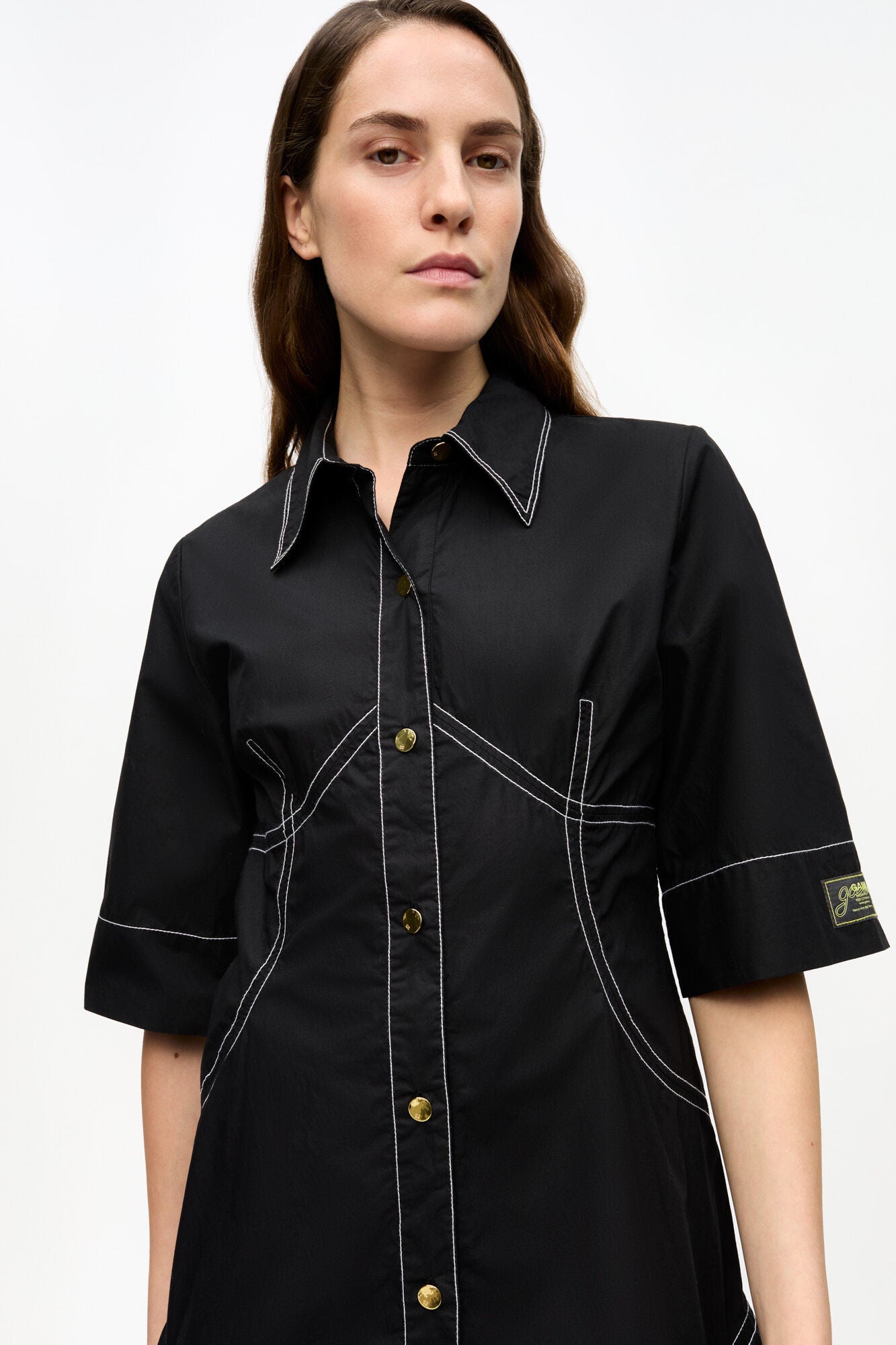 POPLIN LONG SHIRT DRESS