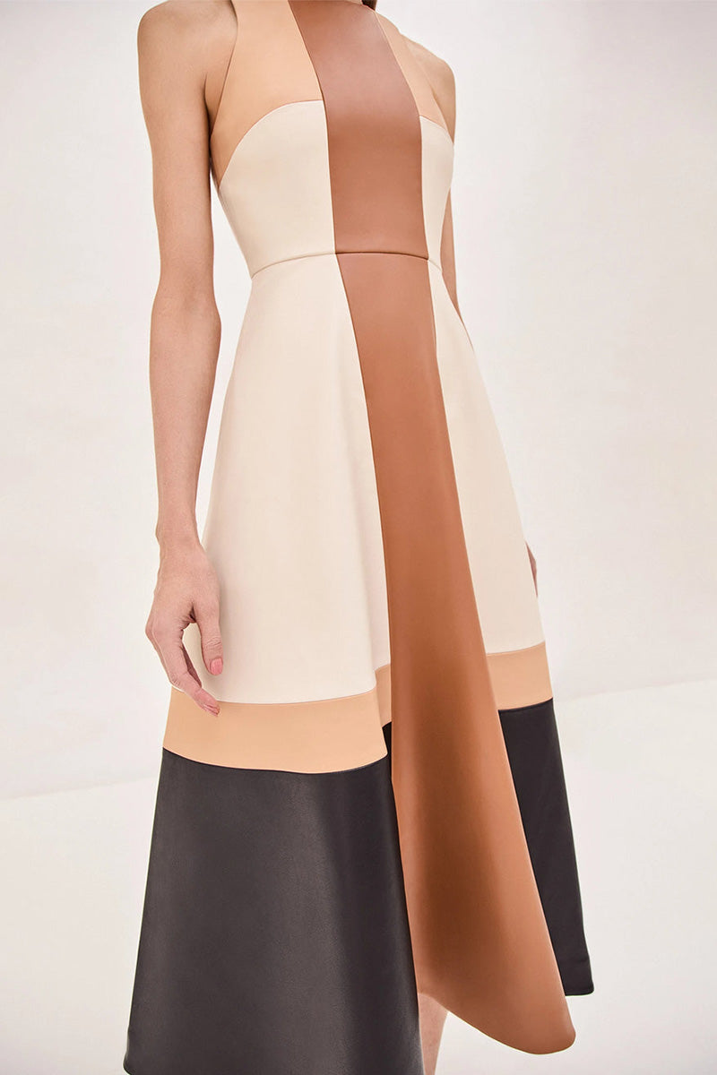 FERAH COLORBLOCK MIDI DRESS