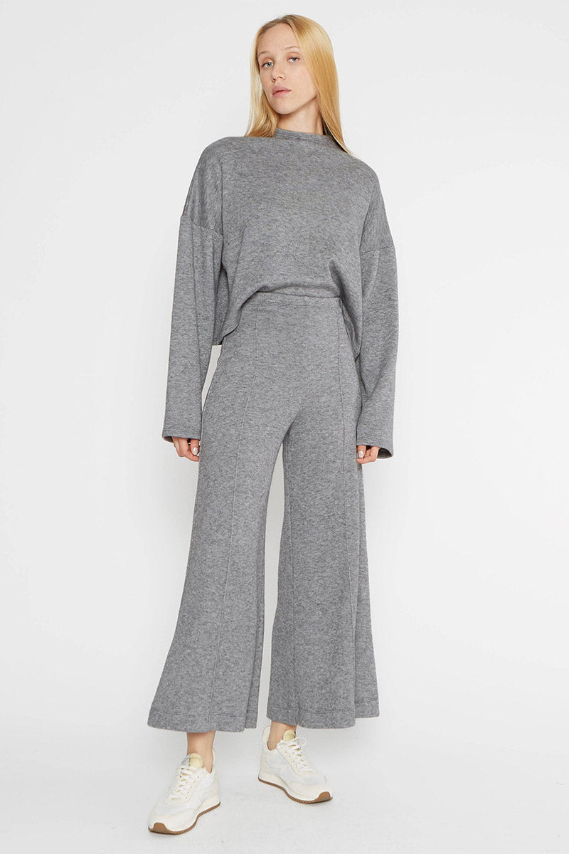 SWEATER KNIT WIDE LEG CROPPED PANT