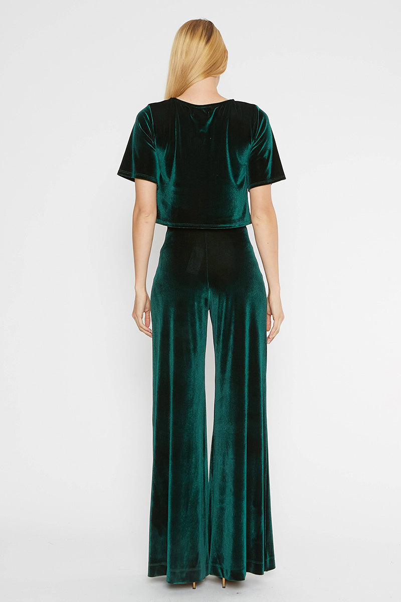 VELVET WIDE LEG PANT