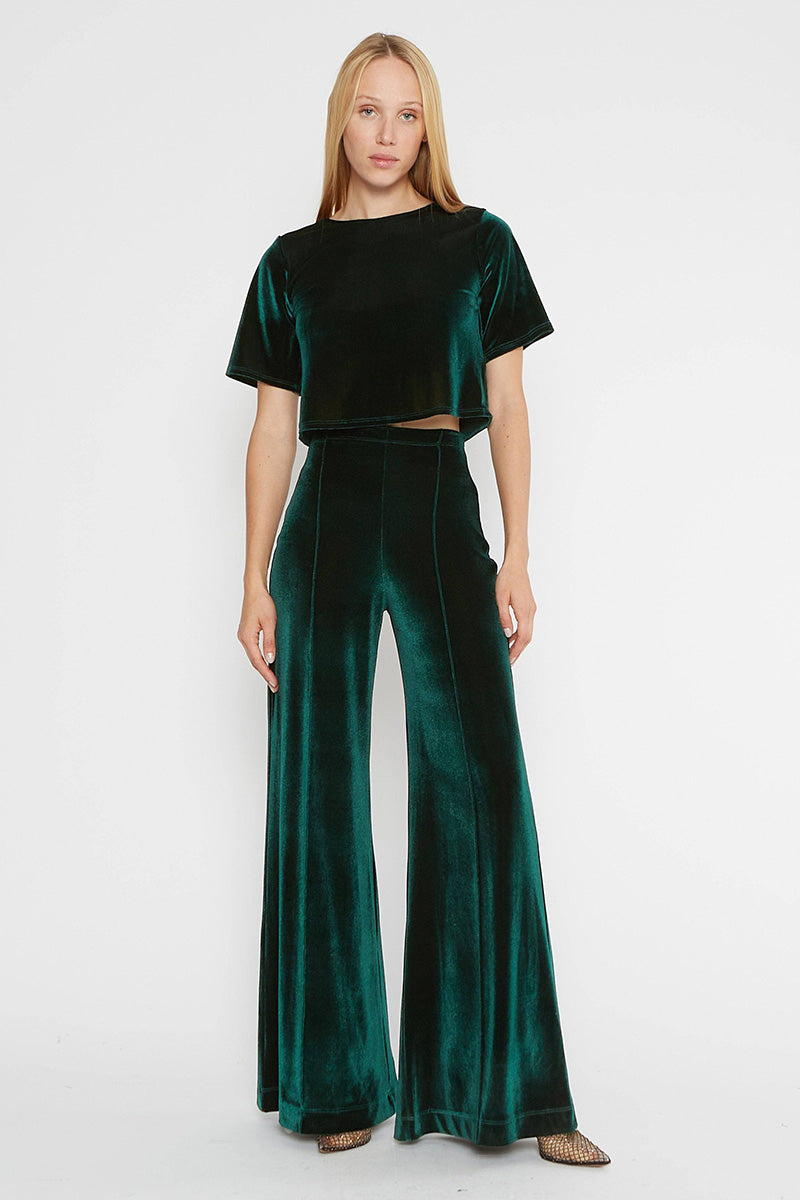 VELVET WIDE LEG PANT