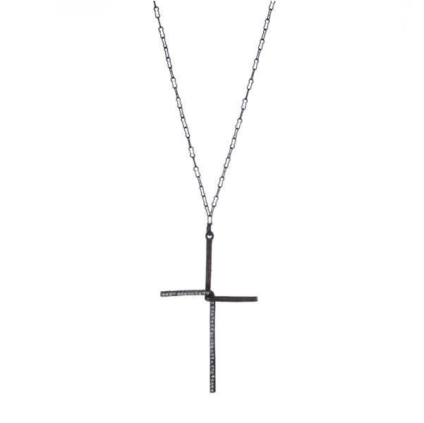 Interlocked Half Crystal Cross