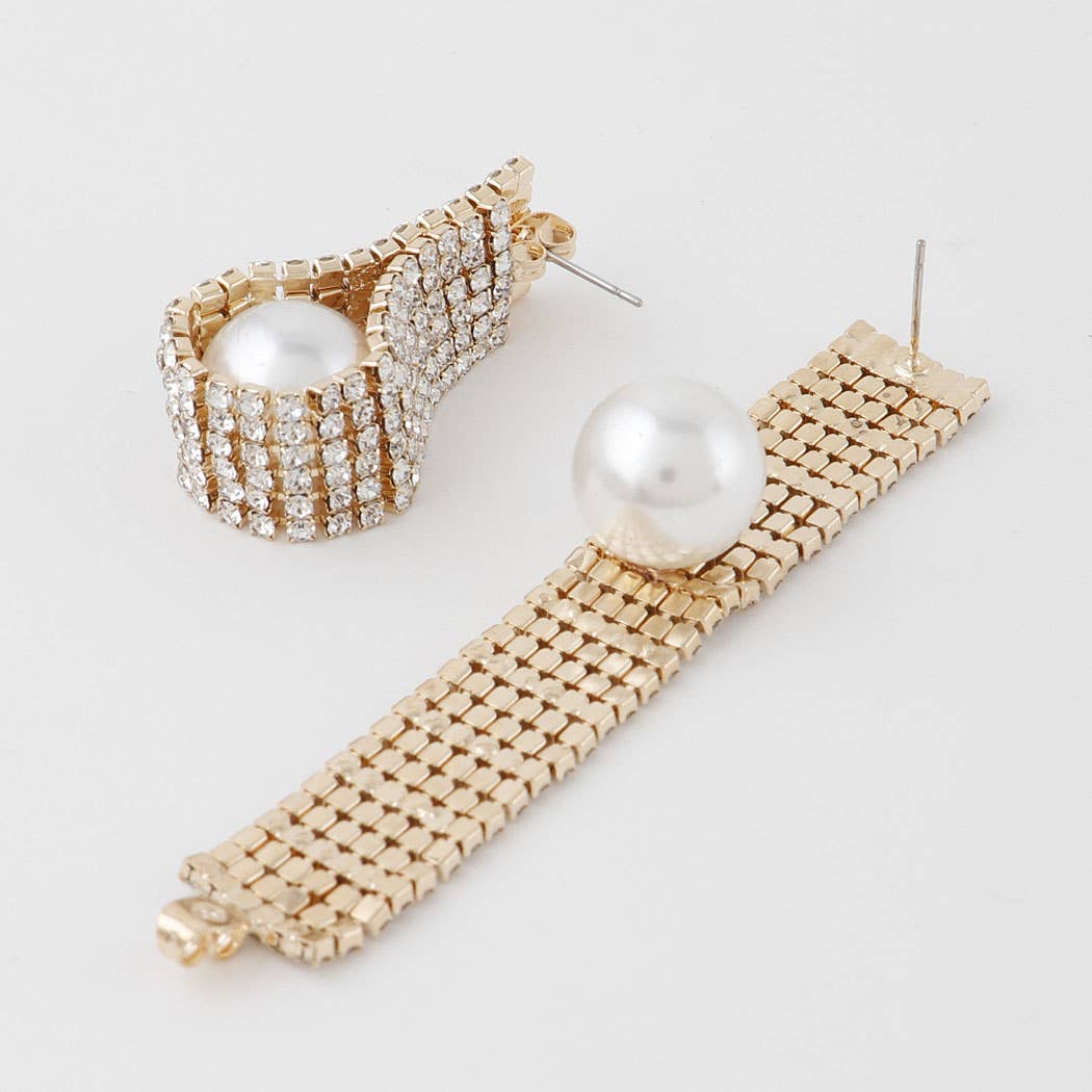 RHINESTONE PEARL EARRING