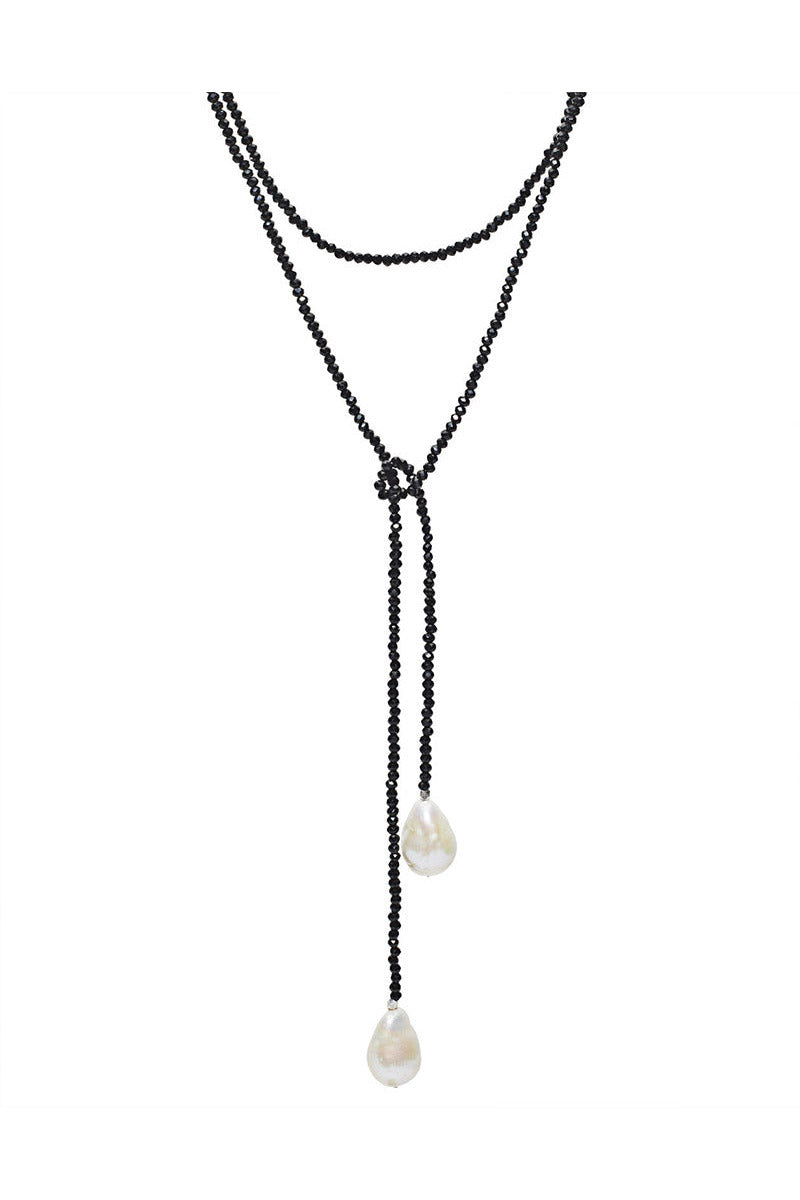 PETRA BEAD & PEARL LONG WRAP NECK