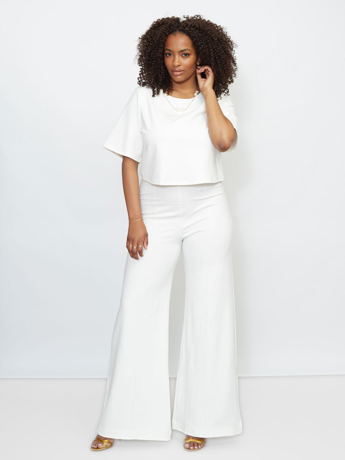 PONTE KNIT WIDE LEG PANT