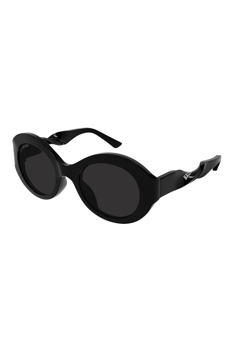 BALENCIAGA ROUND ACETATE TWISTED SUNGLASSES