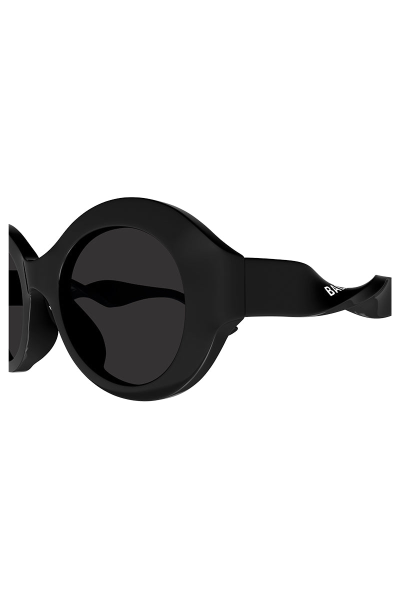 BALENCIAGA ROUND ACETATE TWISTED SUNGLASSES