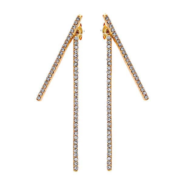 FRONT/BACK CRYSTAL STICK EARRINGS