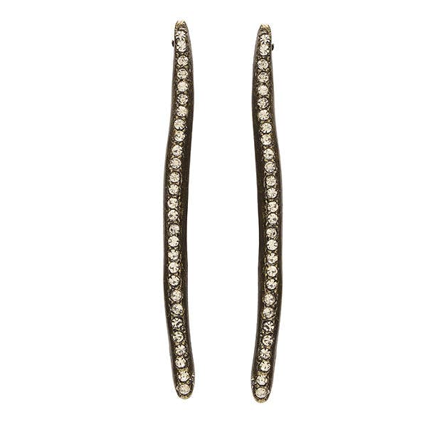 Quirky Stick Post Earrings,  black diamond