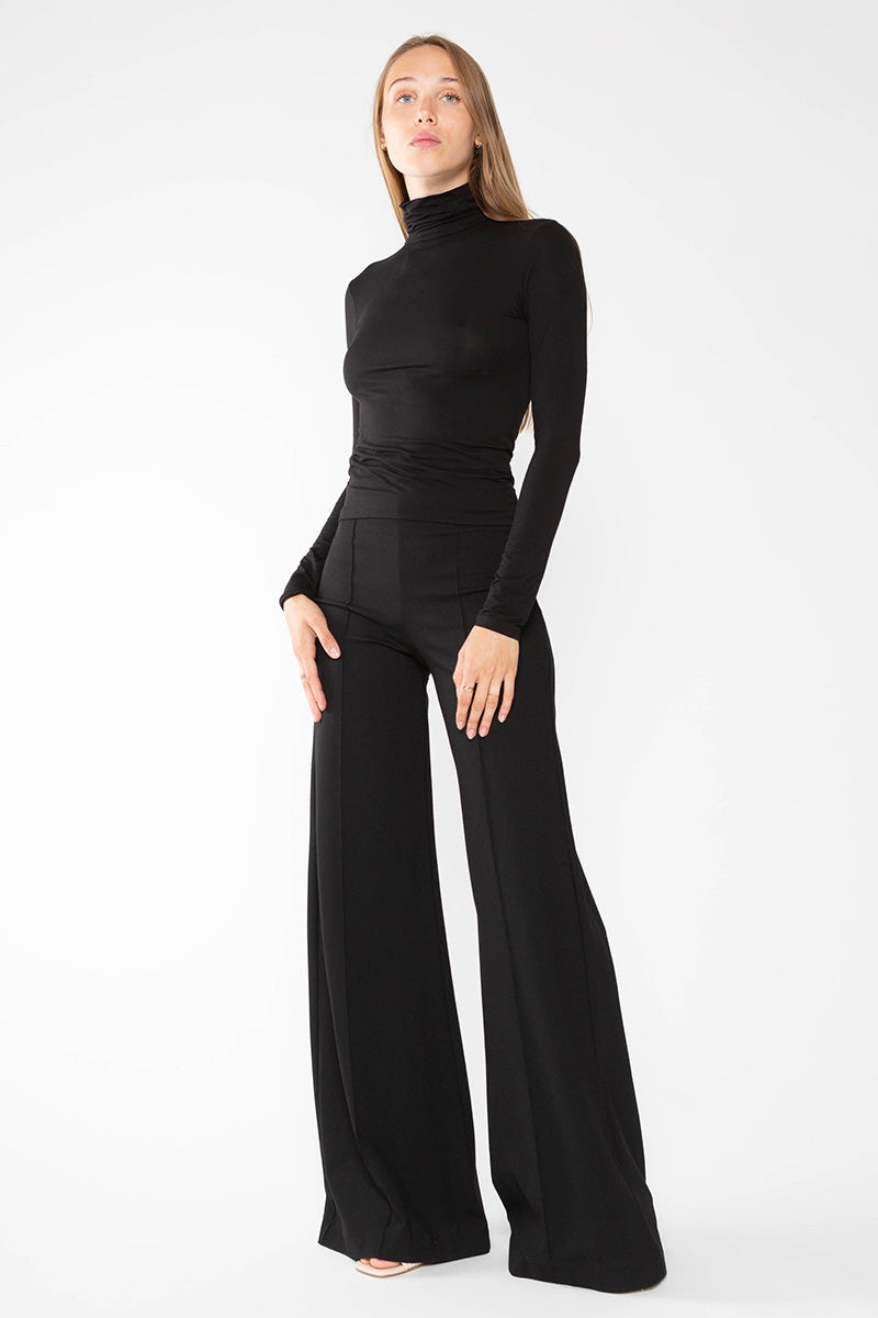 PONTE KNIT WIDE LEG PANT